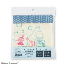 Load image into Gallery viewer, Dishcloth Moomin Double Gauze Kitchen Cloth Soap Bubble Off White Approx. 34 x 70cm