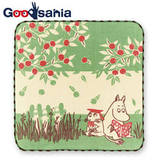 将图片加载到图库查看器,Handkerchief Moomin Gauze Pile Handkerchief Moomin & Nibbling Green Approx. 25 x 25 cm
