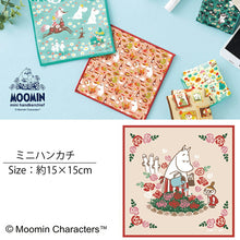 Load image into Gallery viewer, Handkerchief Moomin Mini Handkerchief Rose Garden Red Approx. 15 x 15 cm
