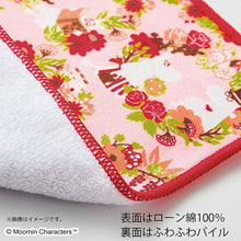 Load image into Gallery viewer, Handkerchief Moomin Mini Handkerchief Rose Garden Red Approx. 15 x 15 cm