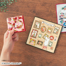 Load image into Gallery viewer, Handkerchief Moomin Mini Handkerchief Rose Garden Red Approx. 15 x 15 cm