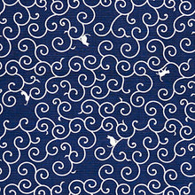 将图片加载到图库查看器,Furoshiki Wife's Large Furoshiki Arabesque Cat Navy Approx. 70 x 70cm