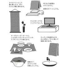 Load image into Gallery viewer, Tenugui Izumi Kobai Knowledge Tenugui Disaster Prevention Knowledge White Approx. 34 x 90cm