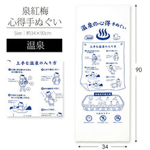 Load image into Gallery viewer, Tenugui Izumi Kobai Knowledge Tenugui Hot Spring White Approx. 34 x 90cm