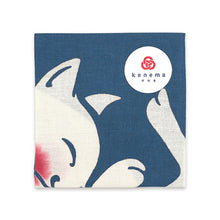Load image into Gallery viewer, Handkerchief kenema dyed handkerchief drunk cat blue approx. 44 x 44 cm