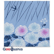 将图片加载到图库查看器,Handkerchief kenema dyed handkerchief swallow hydrangea blue approx. 44 x 44 cm