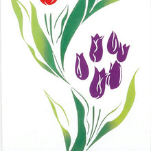 将图片加载到图库查看器,Tenugui Chudyed Tenugui Kenema Tulip Line White Approx. 35 x 90cm