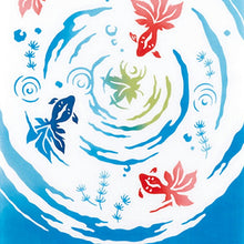 将图片加载到图库查看器,Tenugui Chudyed Tenugui Kenema Refreshing Goldfish Blue Approx. 35 x 90cm