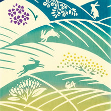 将图片加载到图库查看器,Tenugui kenema dyed tenugui awn and moon rabbit approx. 35cm x 90cm