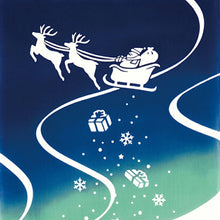 Load image into Gallery viewer, Tenugui kenema dyed tenugui Aurora Christmas approx. 35cm x 90cm