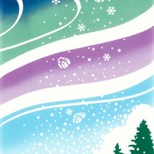 Load image into Gallery viewer, Tenugui kenema dyed tenugui Aurora Christmas approx. 35cm x 90cm