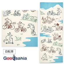 将图片加载到图库查看器,Tenugui kenema Chudyed Tenugui Bicycle Approx. 35cm x 90cm