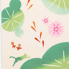 将图片加载到图库查看器,Tenugui kenema dyed tenugui goldfish and water lily beige approx. 35 x 90 cm