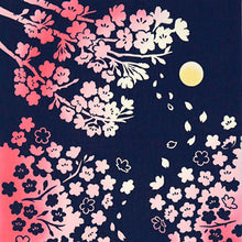 Load image into Gallery viewer, Kenema Tenugui Tenugui Night Cherry Blossoms Navy Approx. 35 x 90cm