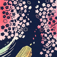 Load image into Gallery viewer, Kenema Tenugui Tenugui Night Cherry Blossoms Navy Approx. 35 x 90cm