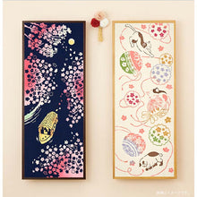 Load image into Gallery viewer, Kenema Tenugui Tenugui Night Cherry Blossoms Navy Approx. 35 x 90cm