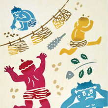 Muat gambar ke penampil Galeri, Kenema Tenugui Tenugui Setsubun Demon Extermination Beige Approx. 35 x 90cm