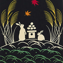 将图片加载到图库查看器,Tenugui kenema dyed tenugui Harvest moon of autumn leaves approx. 35 x 90 cm