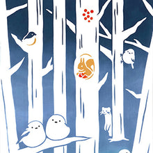 将图片加载到图库查看器,Tenugui kenema dyed tenugui Forest where the striped long-tailed moth lives approx. 35 x 90 cm