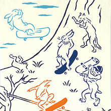 Load image into Gallery viewer, Tenugui kenema dyed tenugui Chojugiga skateboard approx. 33 x 90cm