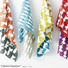 将图片加载到图库查看器,Tenugui Moomin Reversible Tenugui Moominpappa & Moominmama Orange x Gray Approx. 33 x 90cm