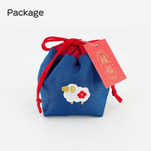 Load image into Gallery viewer, Miyamoto JIKANSTYLE Lucky Drawstring Bag (approx. 10cm high x 14cm wide x 7cm deep) Made in Japan 61347 (Drawstring bag, small item holder, small item storage pouch, mini drawstring bag, mini pouch, storage bag, drawstring bag, small item case, storage case)