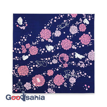 Load image into Gallery viewer, Furoshiki Kenema Large Furoshiki Marizakura and Rabbit Navy Approx. 90 x 90cm