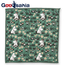 Load image into Gallery viewer, Handkerchief Moomin Mini Handkerchief Garden Green Approx. 15 x 15 cm
