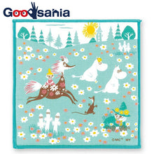 将图片加载到图库查看器,Handkerchief Moomin mini handkerchief running blue approx. 15 x 15 cm