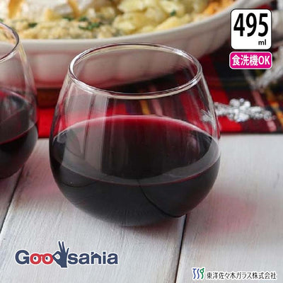 Toyo Sasaki Glass Tumbler, 495ml, Made in Japan, Dishwasher Safe, SW91 (Glass, Tumbler, Glass Tumbler, Rock Glass, Wine Glass, Swinging, Cute, Stylish)