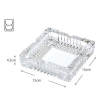 将图片加载到图库查看器,Toyo Sasaki Glass Ashtray Crossing Small Approx. 15 x 15 x 4.2 cm Made in Japan P-26414-JAN (Ashtray, Tabletop Ashtray, Tabletop Cigarette Tobacco Smoking Accessory, Glass Ashtray, Transparent Clear Cut Glass, with Rest)