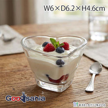 Cargar imagen en el visor de la galería, Toyo Sasaki Glass Small Bowl, Flower Decoration, Heart Cup, Approx. 6 x 6.2 x 4.6 cm, Made in Japan, Dishwasher Safe, P-20302 (Glass small bowl, amuse-bouche cup, glass cup, heart mini cup, dessert cup, sauce container, dip container, cute)