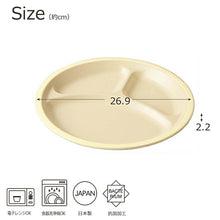 将图片加载到图库查看器,Plate Calm Dish 27cm Lunch Plate Made in Japan Light Yellow Approx. ƒÓ26.9x2.2cm T-26673 (Dish Utensil Dividers with Dividers Plate with Dividers Round Circular Large Shallow)