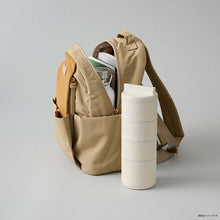 Load image into Gallery viewer, Lunch box tutu 3-tier lunch box made in Japan Khaki (upper tier) 160ml x 2, (lower tier) 280ml T-36376 (Lunch box 3-tier 3-tier vertical bottle type microwave safe for women)