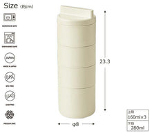Load image into Gallery viewer, Lunch box tutu 4 tier lunch box made in Japan Ivory (upper tier) 160ml x 3, (lower tier) 280ml T-36378 (Lunch box 4 tiers 4 tiers vertical bottle type microwave safe for women)
