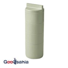 Load image into Gallery viewer, Lunch box tutu 4 tier lunch box made in Japan Khaki (upper tier) 160ml x 3, (lower tier) 280ml T-36379 (Lunch box 4 tiers 4 tiers vertical bottle type microwave safe for women)