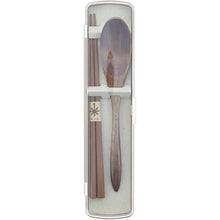 Load image into Gallery viewer, Cutlery Set Natural Twin Painted Chopsticks & Chopstick Box & Spoon Set