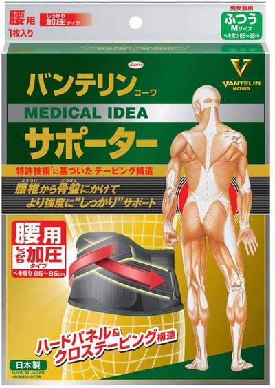 Vanterin supporter for lower back, firm pressure type, black, normal size