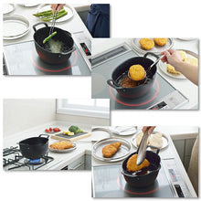画像をギャラリービューアに読み込む, Aikata Iron Deep-Fried Pot for Deep-Fried Food, Made in Japan, Black, Approx. 10 (Excluding Handle) x 18 x 26.5cm PD3023 (Tempura Pot, Deep-Fried Food, Tempura, Oval, IH Compatible, Gas Fire OK, Tsubame-Sanjo)