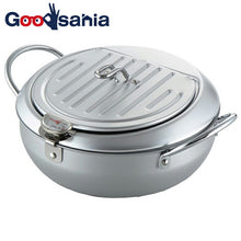 Load image into Gallery viewer, Mirakutei Tempura pot with lid 24cm (with thermometer) SJ1025