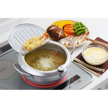 Load image into Gallery viewer, Mirakutei Tempura pot with lid 24cm (with thermometer) SJ1025