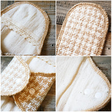 Load image into Gallery viewer, Cloth Napkin Menstruation Period Sanitary Pad Ohisama Daytime Use Checked Pattern Unbleached 19*24