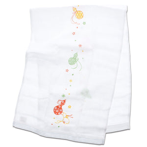 Imabari Towel Face Towel Hagoromo Gauze Flower Gourd Blue 33?~ 95 cm