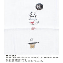 Load image into Gallery viewer, Imabari Towel Handkerchief Hagoromo Gauze Wet Hand Towel Nyanko Blue 33 x 38 cm
