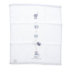 画像をギャラリービューアに読み込む, Imabari Towel Handkerchief Hagoromo Gauze Wet Hand Towel Cafe Time Blue 33 x 38 cm