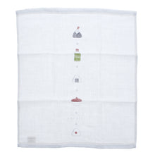 Load image into Gallery viewer, Imabari Towel Handkerchief Hagoromo Gauze Wet Hand Towel Riceball Blue 33 x 38 cm