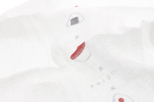Imabari Towel Handkerchief Hagoromo Gauze Wet Hand Towel Riceball Blue 33 x 38 cm