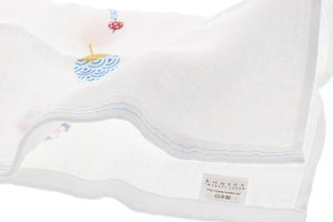 Imabari Towel Handkerchief Hagoromo Gauze Wet Hand SkyBreeze Blue 33 x 38 cm