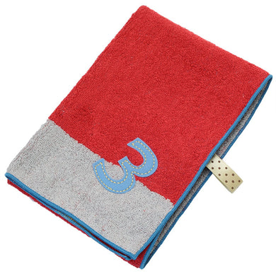 ?yIMABARI Towel?z mama&me NUMBER-COLOR Kids Face Towel  (Length 28?~ Width 65cm) Red (NO.3)