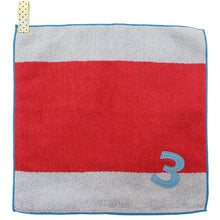 Load image into Gallery viewer, ?yIMABARI Towel?z mama&me NUMBER-COLOR Kids Hand Towel (Length 28?~ Width 29cm) Red (NO.3)